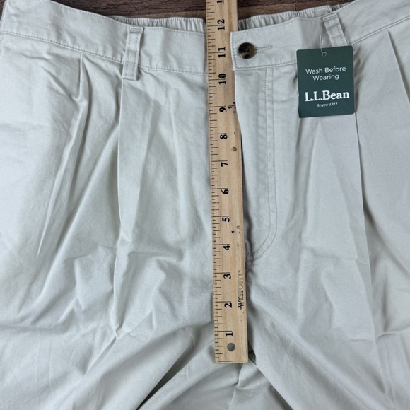 NEW LL Bean Mens Double L Chino Pants Flat Front 36x30 Tan Khaki - Picture 8 of 10